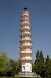The Three Pagodas (the symbols of Dali) are an ensemble of three independent pagodas just north of the town of Dali dating from the time of the Nanzhao kingdom and the Kingdom of Dali.<br/><br/>

Dali is the ancient capital of both the Bai kingdom Nanzhao, which flourished in the area during the 8th and 9th centuries, and the Kingdom of Dali, which reigned from 937-1253. Situated in a once significantly Muslim part of South China, Dali was also the center of the Panthay Rebellion against the reigning imperial Qing Dynasty from 1856-1863. The old city was built during Ming Dynasty emperor Hongwu's reign (1368–1398).