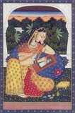 Radha, also called Radhika, Radharani and Radhikarani, is the childhood friend and lover of Krishna in the Bhagavata Purana, and the Gita Govinda of the Vaishnava traditions of Hinduism. Radha is almost always depicted alongside Krishna and features prominently within the theology of today's Gaudiya Vaishnava sect, which regards Radha as the original Goddess or Shakti. Radha is also the principal object of worship in the Nimbarka Sampradaya, as Nimbarka, the founder of the tradition, declared that Radha and Krishna together constitute the absolute truth. Radha's relationship with Krishna is given in further detail within texts such as the Brahma Vaivarta Purana, Garga Samhita and Brihad Gautamiya tantra. Radha is one of the most important incarnations of the Goddess Lakshmi.
