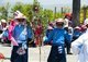 China: Bai women dancing at the Bai music and dance festival at Santa Si (Three Pagodas), Dali, Yunnan
